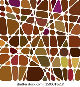 abstract vector stained-glass mosaic background - brown and yellow