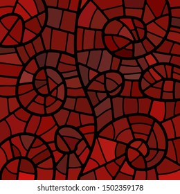 abstract vector stained-glass mosaic background - dark red