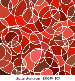 abstract vector stained-glass mosaic background - red circles