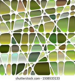 abstract vector stained-glass mosaic background - green and brown