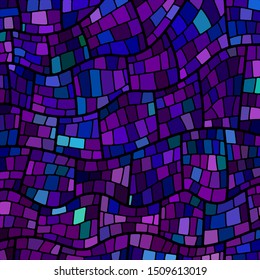 abstract vector stained-glass mosaic background - dark blue and violet