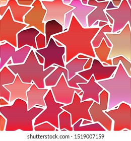 abstract vector stained-glass mosaic background - red stars