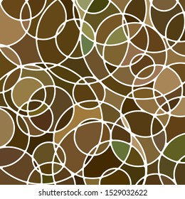 abstract vector stained-glass mosaic background - brown circles