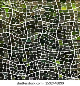 abstract vector stained-glass mosaic background - dark green