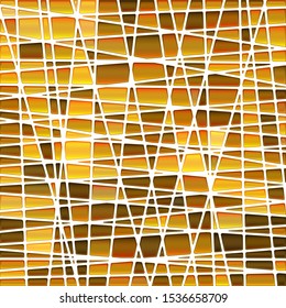 abstract vector stained-glass mosaic background - yellow and brown