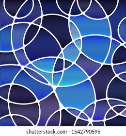 abstract vector stained-glass mosaic background - blue circles