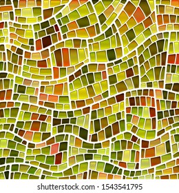 abstract vector stained-glass mosaic background - green and yellow