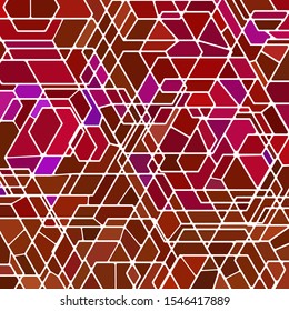abstract vector stained-glass mosaic background - red and brown