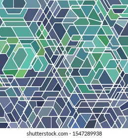 abstract vector stained-glass mosaic background - blue and violet