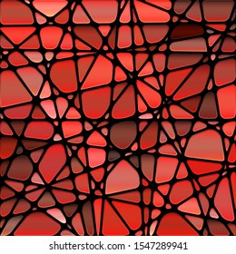 abstract vector stained-glass mosaic background - red and brown