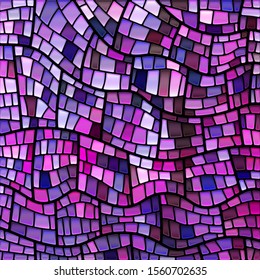 abstract vector stained-glass mosaic background - purple and violet