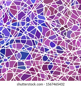abstract vector stained-glass mosaic background - purple and violet