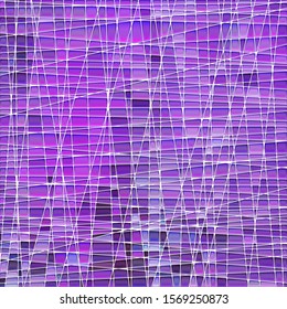 abstract vector stained-glass mosaic background - purple and violet