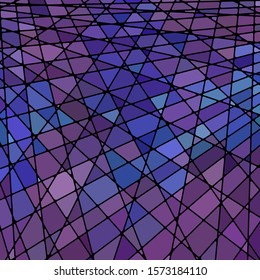 abstract vector stained-glass mosaic background - purple and violet