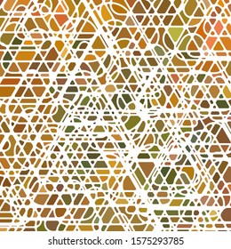 abstract vector stained-glass mosaic background - orange and brown