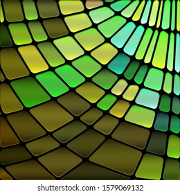 abstract vector stained-glass mosaic background - green and brown
