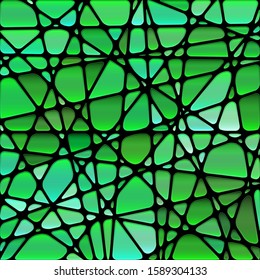 abstract vector stained-glass mosaic background - bright green