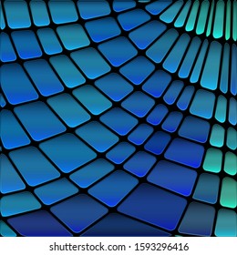 abstract vector stained-glass mosaic background - bright blue