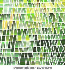 abstract vector stained-glass mosaic background - green and yellow