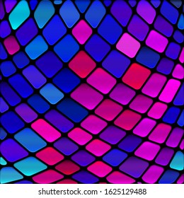 abstract vector stained-glass mosaic background - blue and violet