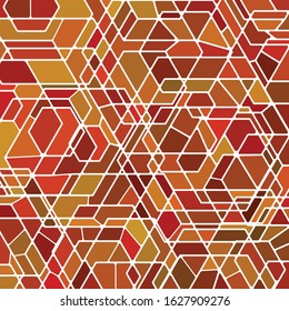 abstract vector stained-glass mosaic background - red and brown