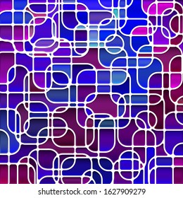 abstract vector stained-glass mosaic background - blue and violet
