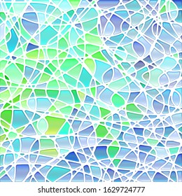 abstract vector stained-glass mosaic background - light blue and violet
