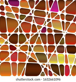 abstract vector stained-glass mosaic background - orange and brown