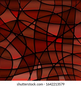 abstract vector stained-glass mosaic background - dark red