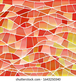 abstrakte Vektorillustration, fleckiges Mosaikhintergrund - rote Wellen