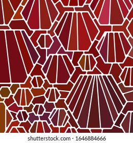 abstract vector stained-glass mosaic background - dark red