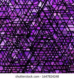 abstract vector stained-glass mosaic background - purple and violet