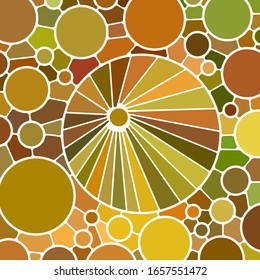 abstract vector stained-glass mosaic background - orange circles