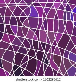 abstract vector stained-glass mosaic background - purple and violet