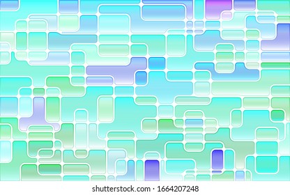 abstract vector stained-glass mosaic background - light blue