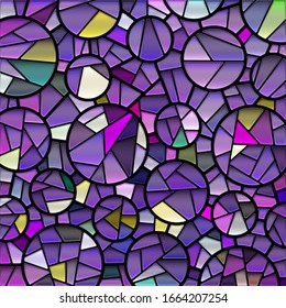 abstract vector stained-glass mosaic background - purple and violet