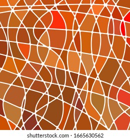 abstract vector stained-glass mosaic background - orange and brown