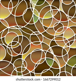 abstract vector stained-glass mosaic background - brown circles