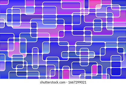 abstract vector stained-glass mosaic background - blue and violet