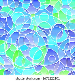 abstract vector stained-glass mosaic background - blue circles