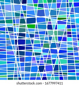 abstract vector stained-glass mosaic background - bright blue