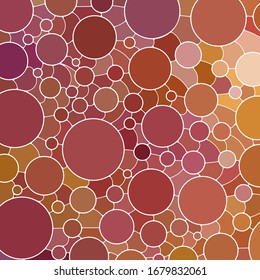 abstract vector stained-glass mosaic background - red and orange circles