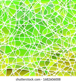 abstract vector stained-glass mosaic background - green and brown