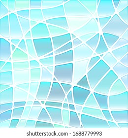 abstract vector stained-glass mosaic background - light blue