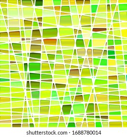abstrakte Vektorillustration, bunter Glas, Mosaikhintergrund - grün und gelb