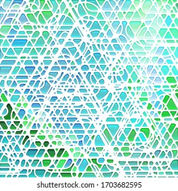 abstrakte Vektorillustration, bunter Glas, Mosaikhintergrund - blau und grün