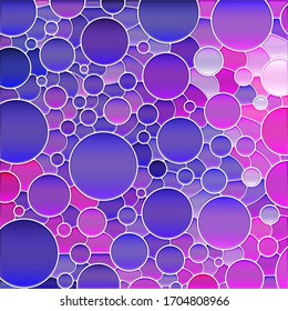abstract vector stained-glass mosaic background - blue and violet circles