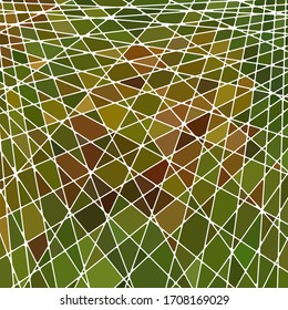 abstract vector stained-glass mosaic background - green and brown
