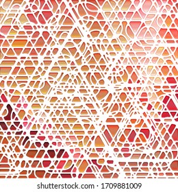 abstract vector stained-glass mosaic background - red and orange