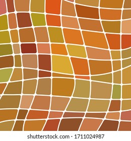 abstract vector stained-glass mosaic background - orange and brown